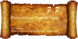 Petrovity Pompónia névjegykártya